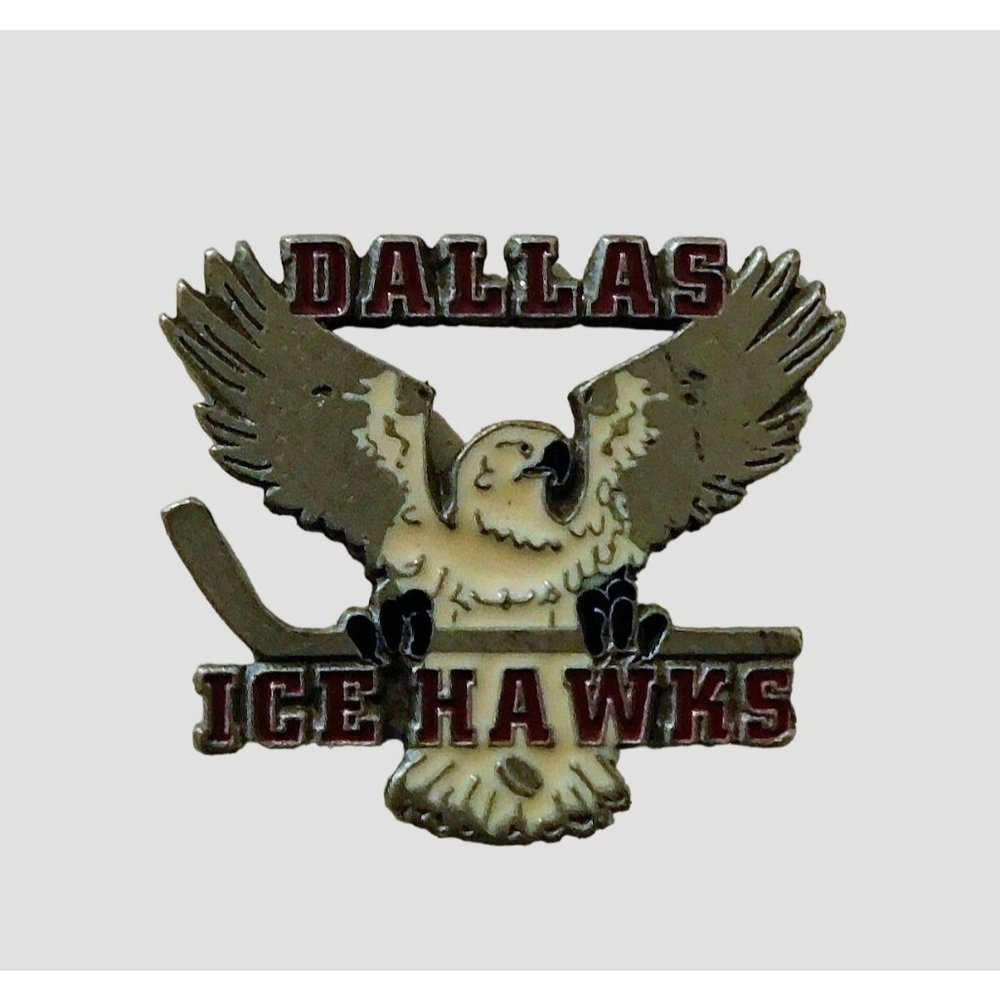 Dallas Ice Hawks Hockey Pin Tie Tac Lapel Hat Metal 1.25 in x 1.25 in